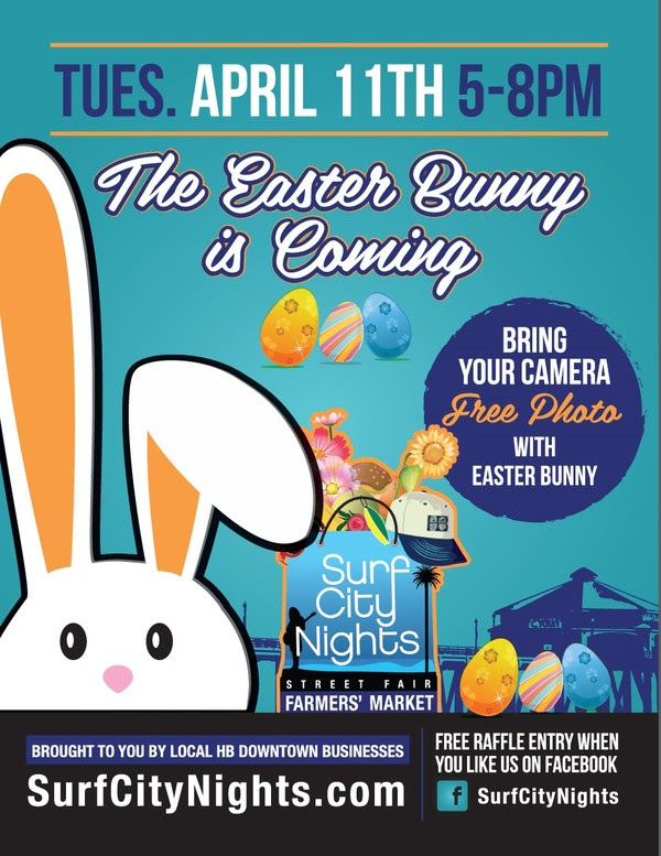 Meet the Easter Bunny during Surf City Nights